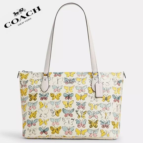 ❤️ Coach Gallery Tote Bag With Butterfly Print - Picture 1 of 11